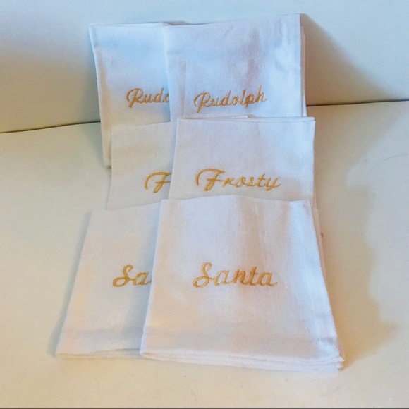 12 pc Cotton Christmas Holiday Cloth Cocktail Napkins by Harman - Picture 4 of 10